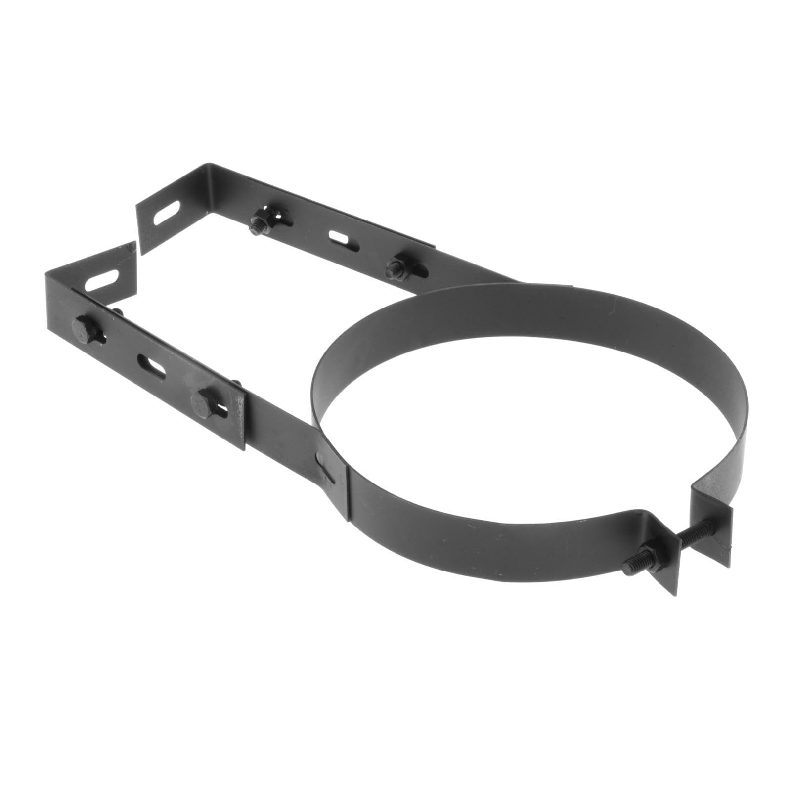 Baoblaze Chimney Pipe Bracket Flue Liner Clamp Sturdy Adjustable Hanging Fixing Clip Pipe Hanger Portable Accessory Wall Support (Black)