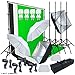 Linco Lincostore Photo Video Studio Light Kit AM142 - Including 3 Color 5x10ft Backdrops (Black/Whtie/Green) Background Screen