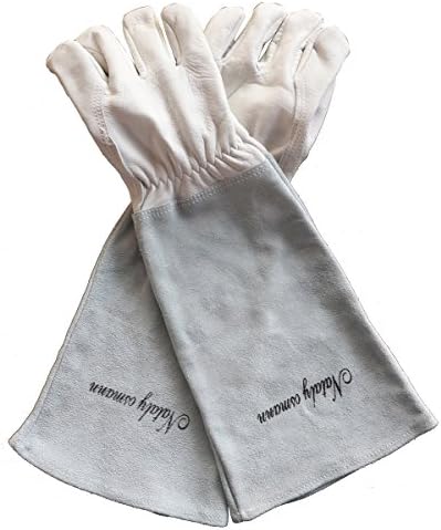 Sportmars Rose Pruning Gloves for Men and Women Cowhide Leather Gardening Gloves Protect Your Arms Until the Elbow