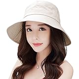 Siggi Womens UPF50+ Linen/Cotton Summer Sunhat Bucket Packable Hats w/ Chin Cord