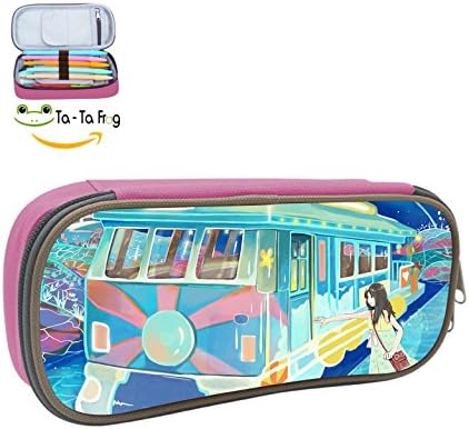 ERNIU Summer day Pencil Case, Homecube Large CapacityPouch Durable Students Stationery Two Big Pockets With Double Zipper