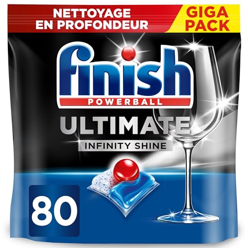 Ultimate Infinity Shine Pastilles Lave-Vaisselle, Imbattable contre les taches tenaces, 80 capsules