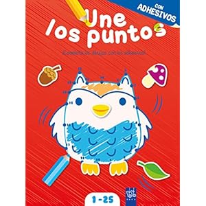 Une los puntos con adhesivos. Rojo