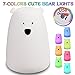 Big Bear Silicone Night Light, Monoki USB Rechargeable Soft Silicone LED Night Light Desk Lamp for Baby Kids Adults Bedroom, Warm White, Tap Control, 7-Color Breathing Modes, Single Colors, Gift Box