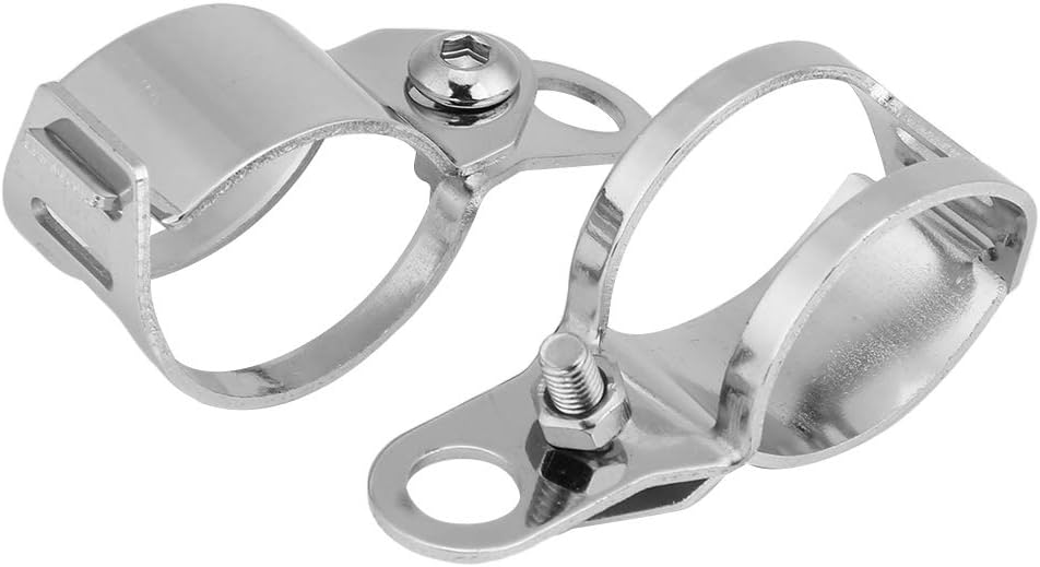 Yctze Support Clignotant Moto Fourche - 2Pcs Motorcycle Turn Light Mount Bracket Replacement For 30-45Mm Front Fork Scooter (Silver) - Image 5