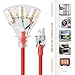 SIMBR 2 Pack 2 FT Extension Cord Heavy Duty Outdoor 14/3 with Triple Outlets, Lighted 14 Gauge, 3 Prong, 15 Amps, UL Listed (2 Pack 2 FT)
