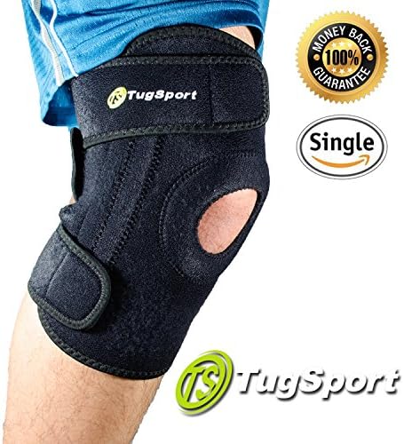 Knee Brace With Dual Side Stabilizer, Open Patella, &amp; Breathable Neoprene - Best for ACL, Meniscus Tear, Arthritis, and Injury Recover - By TugSport (X-Large)