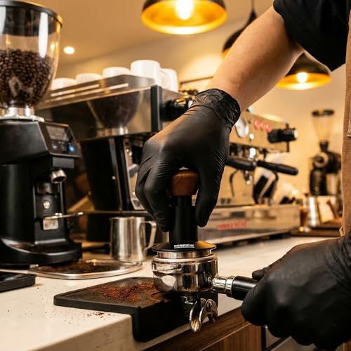 HiBREW 58mm Professional Espresso Tamper with Calibrated Spring, Self-Leveling, Anodized Aluminum & Stainless Steel Base for H10A