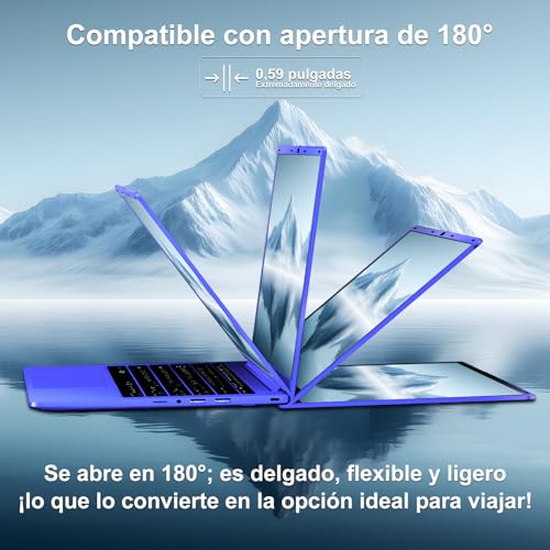 Laptop 14 Inches Celeron N5095 Upto 2.9 GHz Laptops 8GB RAM 256GB SSD TF 1TB LPDDR4 Win11 5G WiFi 1920*1080 FHD Mini HDMl Laptop Protective Film Spanish – Purple Metallic Body5