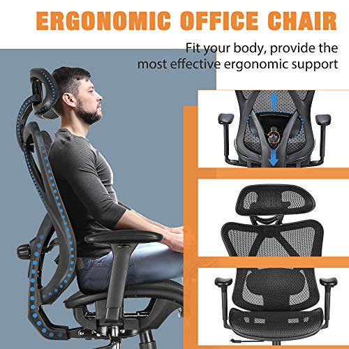 SUNNOW Ergonomic Office Chair, Mesh Computer Desk Chair with Adjustable