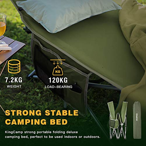 KingCamp Folding Camping Cot for Adults W/Carry Bag, Portable Sleeping