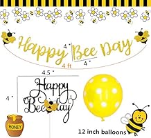 Decorations Jevenis Set Of 17 Happy Bee Day Banner Happy Bee Day