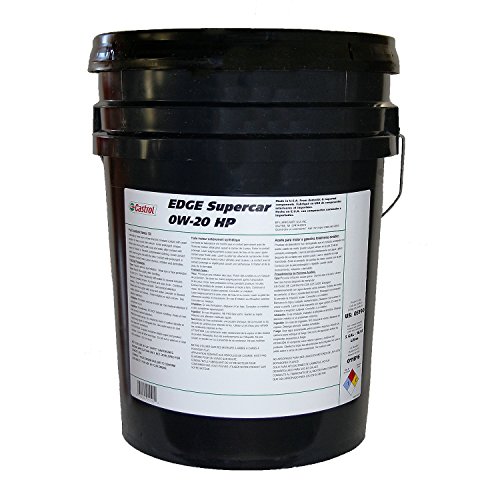 Castrol 05190 EDGE Supercar 0W-20 HP Synthetic Racing Motor Oil, 5 gallon