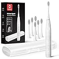 Oclean Electric Toothbrush for Adults, 150 Days Battery Life Electric Toothbrush, USB Rechargeable Sonic Travel Toothbrush with 6 Brush Heads & Travel Case, 5 Modes and Smart Timer