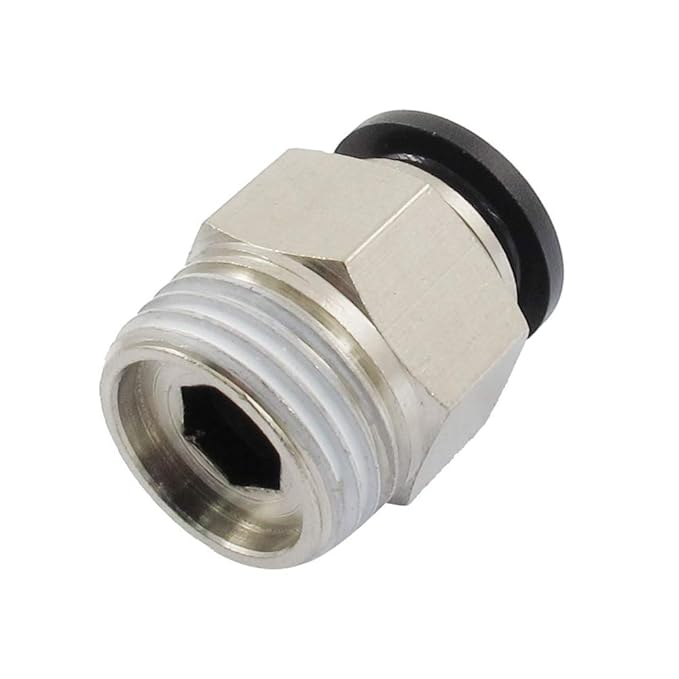 Pneumatic Push Type Fittings 8mm X 1/2 Inch Male BSP Thread Pack of 2