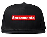 Sacramento California State City Red Box Snapback Hat Black