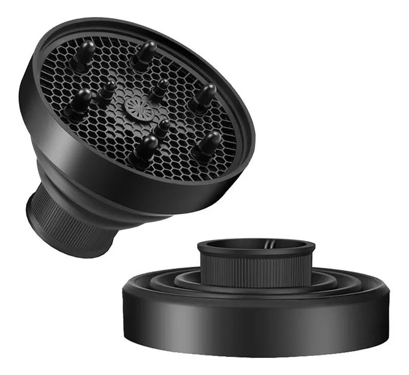 Difusor de Silicone Dobrável Universal para Secador de Cabelo Preto, Portátil e Compacto, Ideal para Viagem, Define Cachos e Distribui o Ar Uniformemente – Qualidade Premium LNSTORE