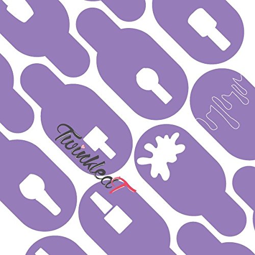 Nail Polish Nail Vinyls By Twinkled T - 1 Sheet of 24 Vinyls