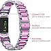 Oitom Stainless Steel Bands Compatilbe with Fitbit Charge 2,Premium Stainless Steel SS Metal Replacement Watch Band Strap for Smart Fitness Watch (Colorful Rainbow)