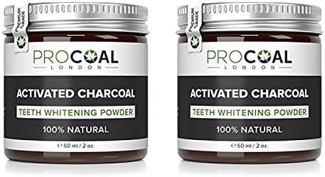 Procoal Premium Activated Charcoal Teeth Whitening Powder 2 Oz (Pack of 2) + FREE Curad Bandages, 8 Ct.