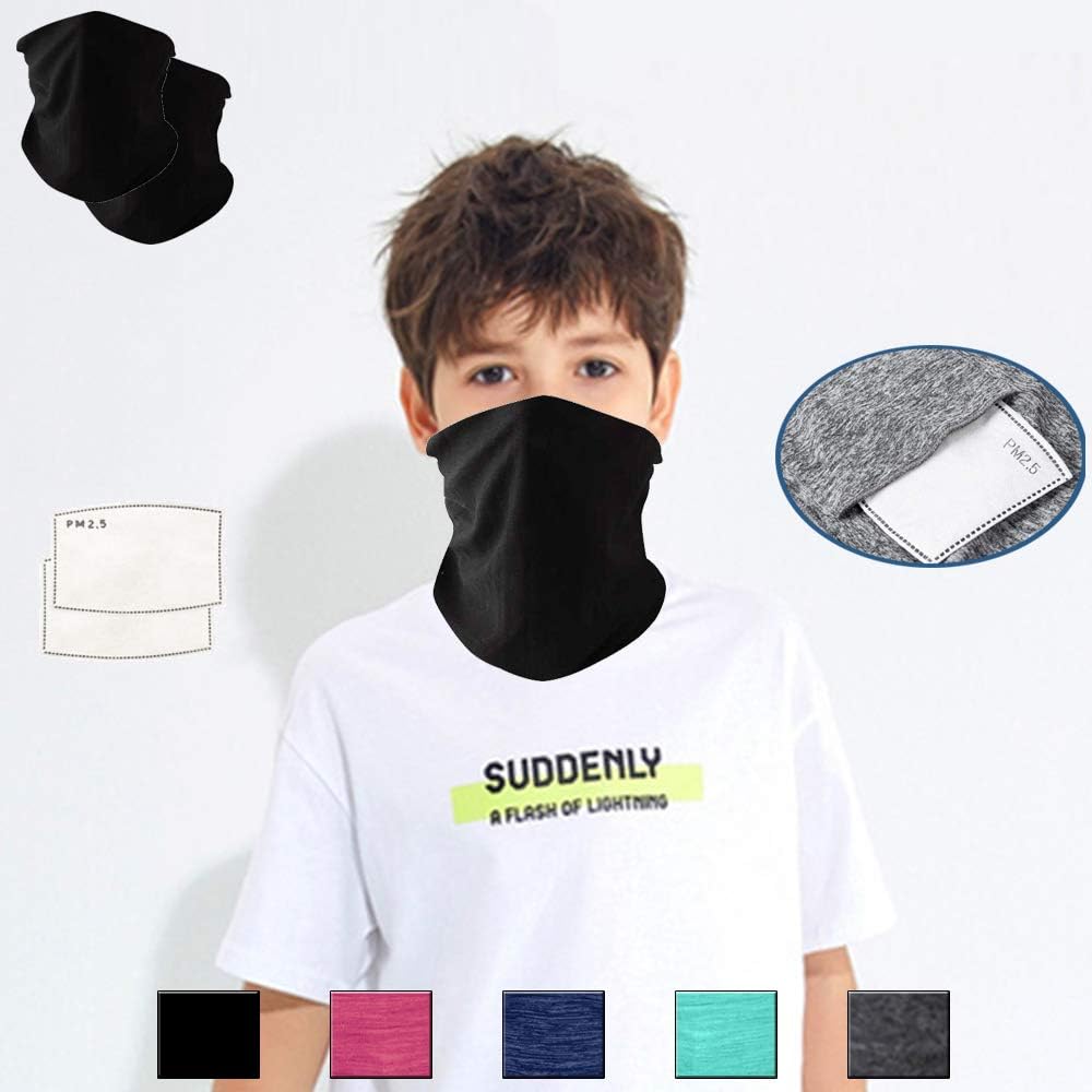 Scarf Bandanas Neck Gaiter with Safety Carbon Filters,Multi-purpose Face Cover For Men women Sports/Outdoors 17pcs