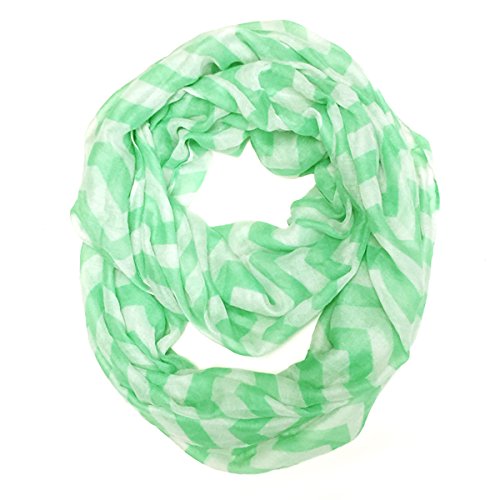 Wrapables Light Weight Chevron Infinity Scarf, Light Green