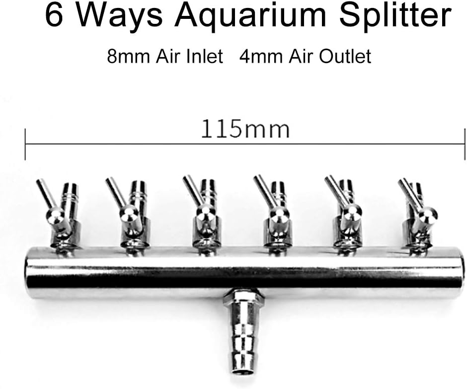 Aquarium Air Splitter Fish Tank Air Control Valve Stainless Steel Aquarium Oxygen Distributor Fish Tank Air Pump Accessories (6 Way) - Image 5
