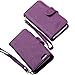Wisdompro iPhone 6 Plus Case, iPhone 6s Plus Case, Premium PU Leather 2-in-1 Protective Folio Flip Wallet Case with Credit Card Holder Slots and Wrist Lanyard for Apple iPhone 6 Plus 6s Plus-Purple