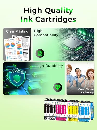 Jettruemedia XP2200 WF2930 Ink Cartridges for Expression Home XP-2200 XP-2205 XP-3200 XP-3205 XP-4200 XP-4205 Workforce WF-2910DWF WF-2930 WF-2935 WF-2950 (Pack of 12) ()