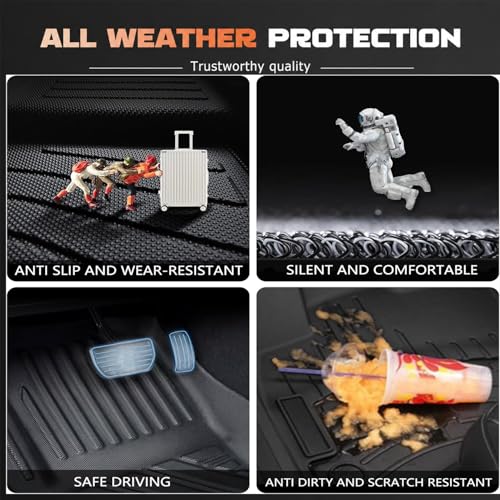 All Weather TPE Car Floor Mat Fits For Toyota Land Cruiser LC300 2022-2026 7Seats Protector Passenger Seat With Fire Extinguisher Car Mats Floor Waterproof LC300 Interior Accessories