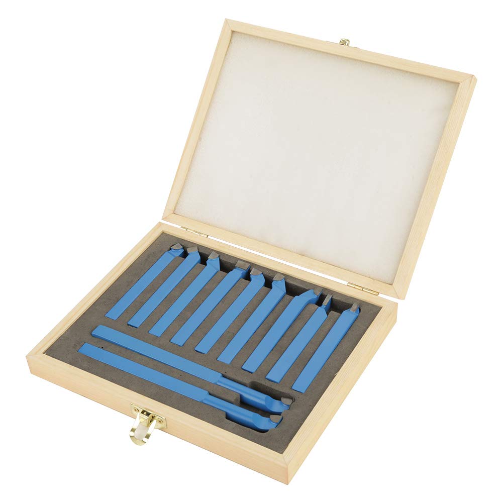 11Pcs Carbide Tipped Lathe Tools Set 8mm Turning Tools for Metalworking, CNC Machining & Precision Turning Applications