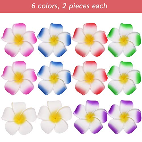 Livder 30 Pieces Hawaiian Flower Leis Necklaces, Bracelets and Hair Clips, Tropical Island Beach Theme Party Decorations Supplies, Colorful