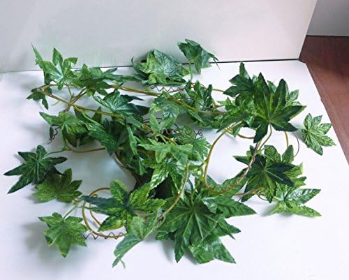 Artificial plants Hanging Garland Set of 4 Pointed Maple Leaf Vines Decorative Flowers Artificial Arrangement