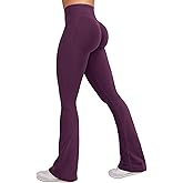 VOYJOY Women Mini Flared Leggings Hidden Scrunch Gym Pants Impact Seamless Workout Butt Lift Compression Flare Bootcut