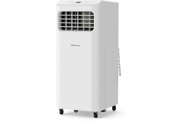 Hisense Portable Air Conditioner 6,000 BTU Cooling Dehumidifier Fan for Smaller Room up to 250 sq ft, Remote Control, White (Renewed)