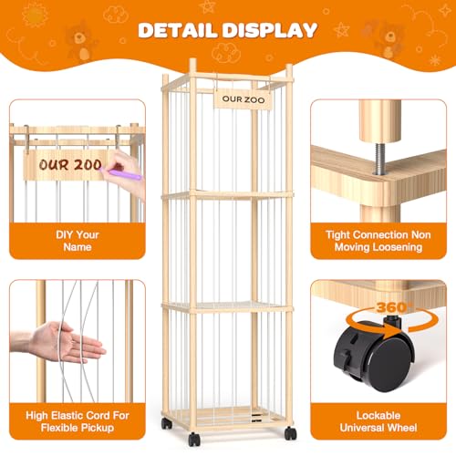 Stuffed Animal Storage: Stuffy Storage with Mesh Net, Plush Toy Organizer with Wheels, Space-Saving Stuffed Animal Zoo for Kids Room or Nursery(XL)