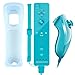 Wii Remote Plus,XW05 Nintendo Wii Controller and Nunchuck Built-in Motion Plus Vibration Motor With Silicone Case Wrist Strap For Wii And Wii U-Blue