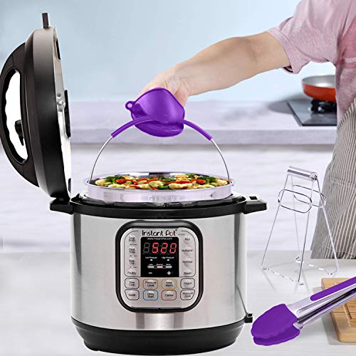 GINEVE 12-Piece Purple Pressure Cooker Accessories | Fits Instapot 6 qt & Insta pot 8 qt | Steamer Basket, Silicone Egg Bites Mold, Springform Pan, Silicone Gloves, FREE eBooK & Cooking Time Tables - Thumbnail 4
