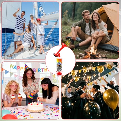 Qaestuan 2 Pcs Compressed Air Horn, Portable Air Horn, Manual Air Horns, Loud Noise Maker, for Outdoor Camping, Boating, Birthday Party, Sports Events