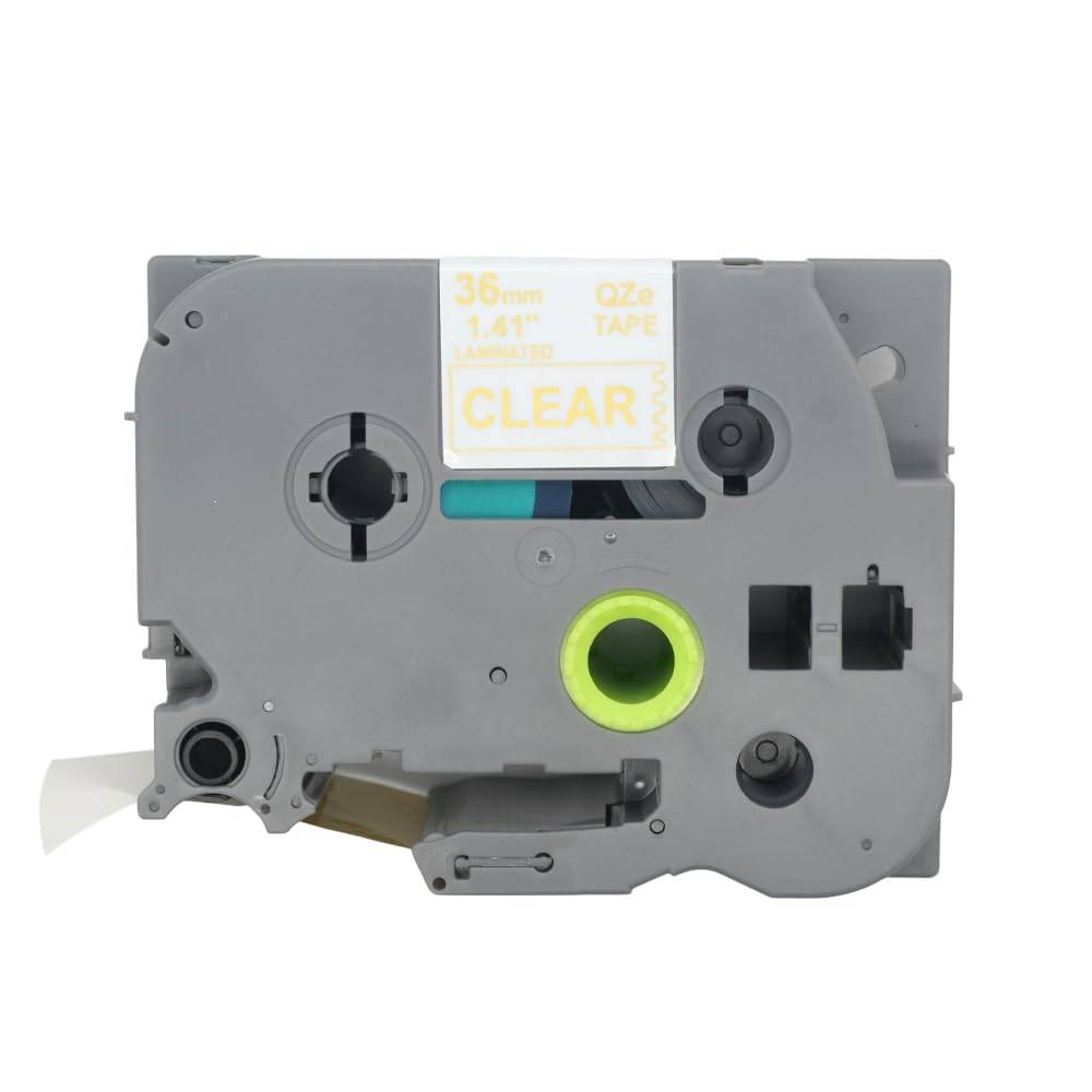 BROVACS 1 Pack Gold on Clear Laminated Label Tape Compatible for Brother P-Touch Label Printer TZ 164 TZe 164 36mm 1 1/2" OPA4164