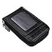 DKER Genuine Leather Mini Credit Card Case Organizer Compact Wallet with ID Window
