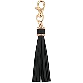 MSCFTFB 10pcs Tassel Purse Charm,Leather Keychain,Key Chain for Car Keyring Purse Accessory Bag Charm Gift for Mom(Black)