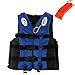 Meiyiu Swimming Life Jacket Waterski Vest Swimming Boating Life Vest for Boating Surfing Sailing Windsurfing Fishing Ski with Whistle for Childen / Unisex Adult Blue XL