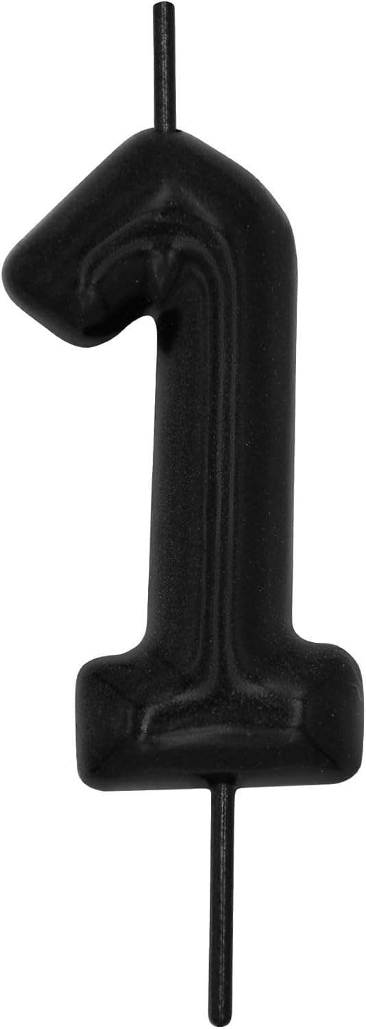 Candles & Holders - DERVENTA Birthday Candles Numbers Black 2.36 inch Party Cake Topper 1 Piece (Number 1 Black)