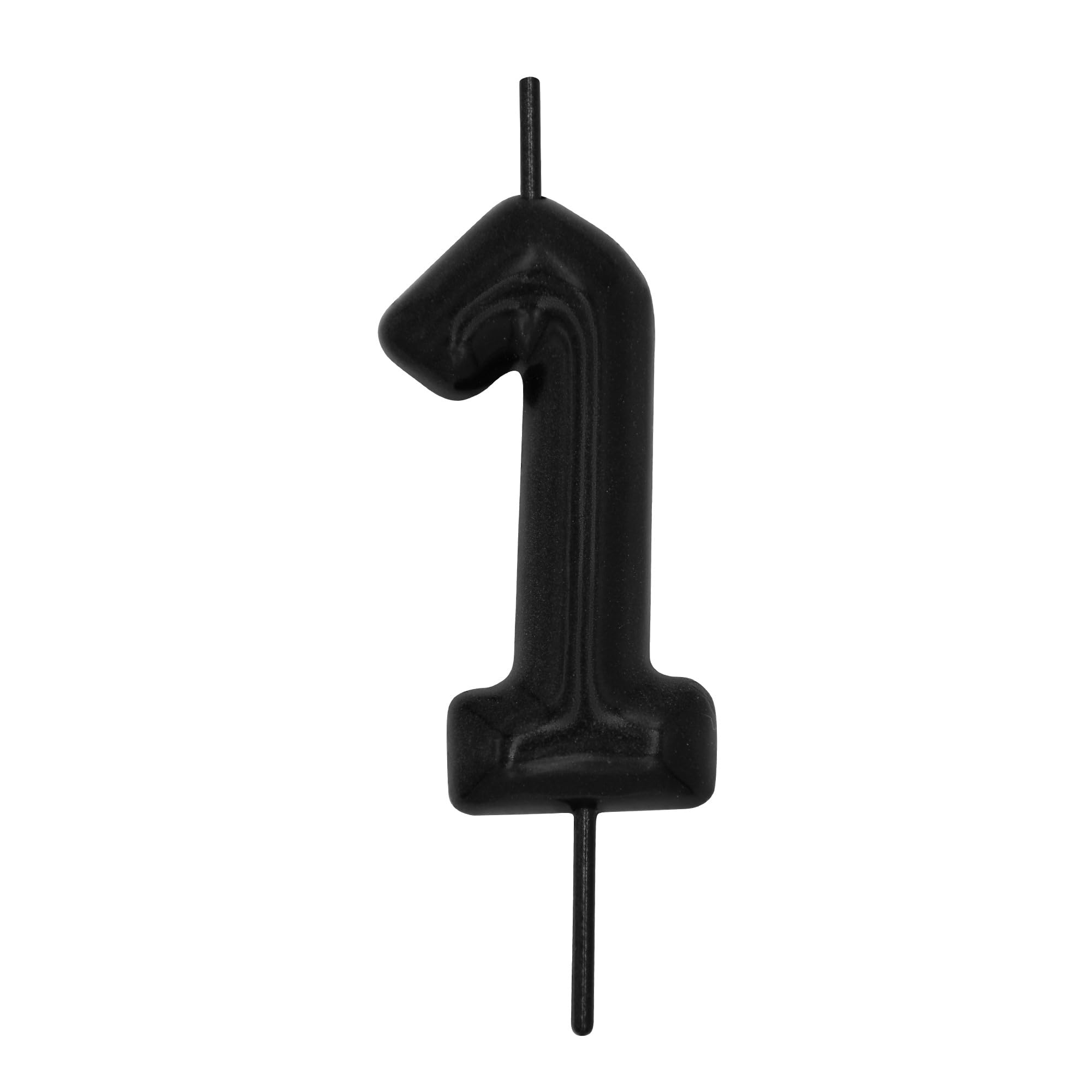 Photo 1 of DERVENTA Number Candle Black 2.36 inch Party Celebration Anniversary Decoration Perfect Birthday Brunch Dessert Cake Topper 1 Piece (Number 1 Black)