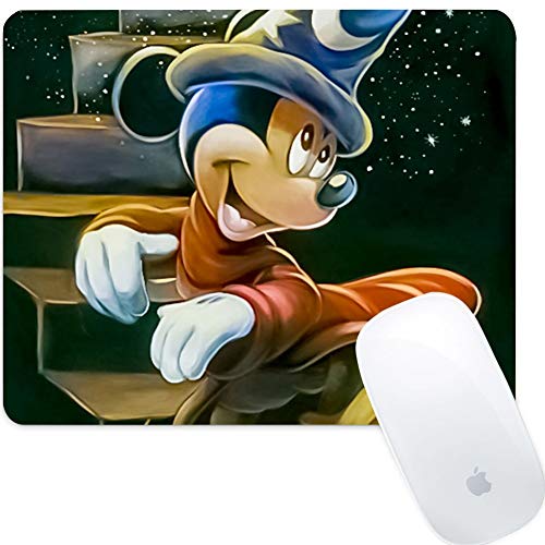 DISNEY COLLECTION Square Round Computer Mouse Pad Sorcerer Mickey Light Slim Skid Proof High Mouse Tracking for Office, Gaming and Home