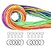 Coobey 140 Pieces Scoubidou Strings Plastic Lacing Cord with Snap Clip Hooks and Keychain Ring Clips for Jewelry Making DIY Craft Gimp String, 394-Feet，12 Colors