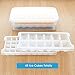 Ice Cube Trays, Deepow No-spill Ice Cube Trays with Lids, Ice Cube Bin - Odor Free, Stackable & Easy Release, Makes 48 Ice Cubes - BPA Free White Ice Cube Trays with Small & Large Size (Set of 2)