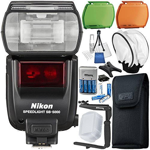 Nikon-SB-5000-AF-Speedlight-11PC-Accessory-Bundle-Includes-Battery-Charger-8x-Rechargeable-Batteries-Soft-Flash-Diffuser-180-Flash-Bracket-Starter-Kit