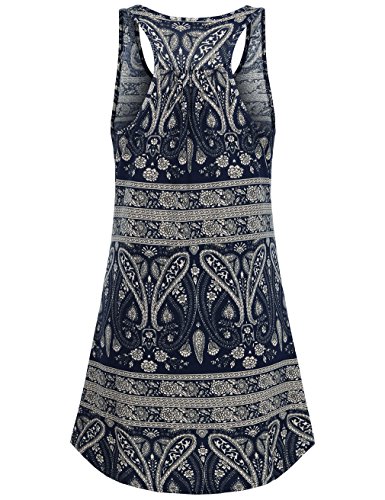 Faddare Ethnic Dress,Lady Comfortable Above Knee Length Mini Dresses,Blue S